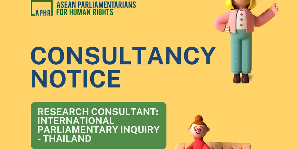 (Re-advertised) Consultancy Notice: Research Consultant for International Parliamentary Inquiry – Southeast Asia:  Inquiry on the Impacts of Open Burning, especially in the Agriculture Industry, on the Environment and Human Rights in Thailand