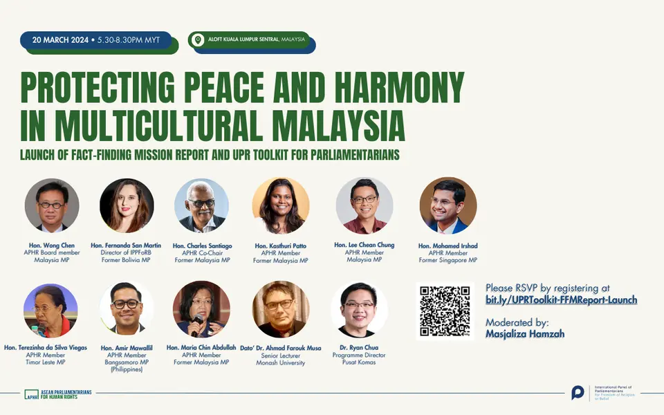 Protecting Peace and Harmony in Multicultural Malaysia: Launch of FFM Report and UPR Toolkit for Parliamentarians